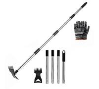 Binette et extracteur de mauvaises herbes 2 en 1 - Longue poignée réglable de 40 à 148 cm - Extracteur de mauvaises herbes manuel robuste - Outils de désherbage ergonomiques pour jardin, terrasse