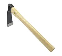 Binette étroite robuste de 35,6 cm, sans soudure, en acier au carbone japonais avec manche en bois de chêne, outil de jardin pour creuser, désherber et planter