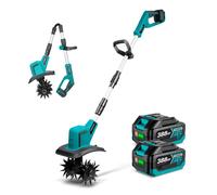 Bineuse 8 pouces Motoculteur électrique 1500W Motoculteur à batterie 20cm avec 2 batteries