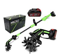 Bineuse électrique sans Fil pour Jardin, Cultivateur Portable sans Fil avec Un Manche De 1,3 Mètre, Largeur De Labour De 10 Cm, Profondeur De Travail De 10 Cm, pour Ferme, Jardin, One Off Electricity