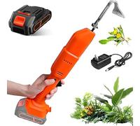 Bineuse et désherbeuse électrique, houe portative électrique avec Batterie au Lithium Rechargeable, Outils de Jardinage et râteau, for ameublir Le Sol, désherber, jardiner, verger et(1 Battery)