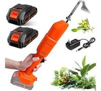 Bineuse et désherbeuse électrique, houe portative électrique avec Batterie au Lithium Rechargeable, Outils de Jardinage et râteau, for ameublir Le Sol, désherber, jardiner, verger et(2 Batteries)