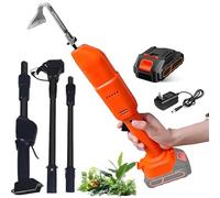 Bineuse et désherbeuse électrique, Outil de Jardinage sans Fil avec Batterie au Lithium Rechargeable et Perche télescopique, houe à Creuser portative et râteau for ameublir Le Sol(1 Battery)