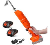 Bineuse sans Fil, désherbeuse portative avec 2 Batteries Lithium Rechargeables et Manche télescopique,Outils de Jardinage électriques et râteau, Double Interrupteur de sécurité(Cultivator)