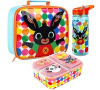 Bing Kids Ensemble boîte à déjeuner pour enfants - Sac à déjeuner isotherme, boîte à déjeuner multi-compartiments et bouteille d'eau de 580 ml - Ensemble repas pour l'école, les voyages, sans BPA