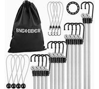 BINGCOBBER Expander Lot de 23 tendeurs de bagages pour fixation avec sangles de serrage en caoutchouc pour le transport, le camping, la sécurité de charge avec support