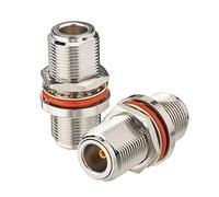 Bingfu Adaptateur Connecteur Coaxial Cuivre 50 Ohms à Montage sur Cloison n Femelle à n Femelle (Paquet De 2) Compatible avec Passerelle Routeur Cellulaire 4g LTE Radio Amateur Radio Amateur