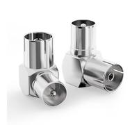 Bingfu Adaptateur Coudé Antenne 90 Prise Mâle Vers Femelle en Angle Droit (IEC/PAL) Connecteur Coaxial RF Pour Câble TV, TNT, DVB-T DVB-T2 HD, Câbles Coaxiaux Satellite, Pack de 2