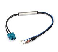 Bingfu Amplificateur Antenne Autoradio Ampli Radio Voiture, Adaptateur de Double Mâle Fakra vers Prise DIN, Câble Rallonge 30 cm pour Volkswagen VW Golf Polo Audi BMW Récepteur Unité de Tête Stéréo