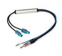 Bingfu Amplificateur Antenne Autoradio Ampli Radio Voiture, Adaptateur de Double Mâle Fakra vers Prise DIN, Séparateur Câble 30 cm pour Véhicule Récepteur Unité de Tête Stéréo