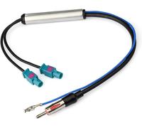 Bingfu Amplificateur Antenne Radio Voiture Stéréo Fm Am Adaptateur Double Fakra Vers Prise Din Convertisseur 30Cm Pour Véhicule Récepteur Unité De Tête Stéréo Autoradio De Voiture De Véhicule