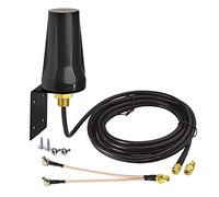 Bingfu Antenne 4G LTE Extérieur SMA Mâle 5dBi Support Fixe Imperméable avec Câble Séparateur de SMA-F à Double TS9-M Compatible avec GSM 3G 4G LTE Cellulaire Routeur Passerelle Modem Caméra de Piste
