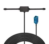 Bingfu Antenne Autoradio Voiture Dipôle FM AM Amplifiée Adaptateur Fakra Z | Support Adhésif Invisible pour Pare-Brise Intérieure, Câble 3 m, pour Amplificateur Tuner Radio Auto, Camping Car, Véhicule