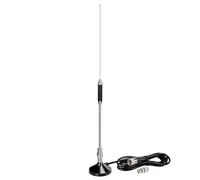 Bingfu Antenne CB Veicolare 27 MHz Flexible Mâle UHF PL259 et BNC 65 cm | Base Magnétique, Câble 3 m, pour Radio CiBi Mobile, Camion Camping Car Voiture, Cobra Midland Uniden Maxon President