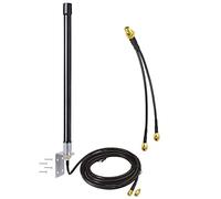 Bingfu Antenne cellulaire longue portée 4G LTE - Câble de 3 m - avec adaptateur SMA vers double SMA - Compatible avec caméra de sécurité mobile Spypoint Link Micro Covert Wildlife Chasse Game Cam extérieure