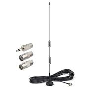 Bingfu Antenne Radio Dab FM Amplifiée Intérieure 50 ohm Base Magnétique | Câble 3 m, pour Amplificateur Tuner Radio, Chaîne HiFi, Home Cinéma, Récepteur Stéréo AV Maison, Stéréo Bluetooth