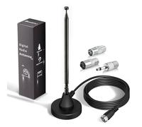 Bingfu Antenne Radio Dab FM Intérieure Télescopique Amplifiée 79 cm 75 ohm | Base Magnétique, Câble 3 m, pour Tuner Maison, Chaîne HiFi, Pioneer Bose Majority Kenwood Yamaha Panasonic Onkyo SONY JVC JBL