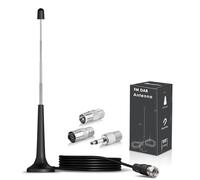 Bingfu Antenne Radio FM Dab Intérieur Télescopique 75 Ohm Base Magnétique