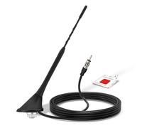Bingfu Antenne Radio Voiture 29cm Antenne FM/AM Universelle Montage sur Toit avec Socle de Montage, Câble 5M, Connecteur Fiche DIN pour Récepteur d'unité Principale Stéréo Voiture Camion SUV