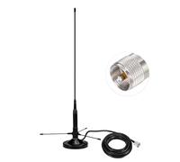 Bingfu Antenne VHF UHF 136-174MHz 400-460MHz Bi-Bande PL259 Mâle Base Magnétique Con Kit Aereo di Terra pour BTECH ICOM Midland TYT Radio Mobile Radioamateur Radio Bidirectionnelle