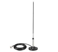 Bingfu Antenne VHF UHF Bibande 136-174MHz 400-470MHz Fibre de Verre Gain Élevé Base Magnétique Câble 5 M Antirouille pour Véhicule Voiture Camion Radio Bidirectionnel Talkie Walkie Radioamateur Mobile
