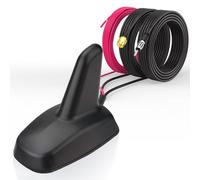 Bingfu Antenne Voiture Aileron de Requin pour Autoradio FM AM & GPS BeiDou GNSS, LNA Haut Gain 28dB, Étanche IP65, 9-16V CC - Antenne Combinée pour Voiture Camion Camping-Car SUV - Noir