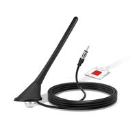 Bingfu Antenne Voiture Autoradio FM AM Amplifiée Adaptateur DIN 16 cm | Monture de Toit avec Base Montage, Câble 5 m, pour Tuner Radio, Récepteur Stéréo, Véhicule Camping Car SUV Camion