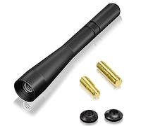 Bingfu Antenne Voiture Courte Petite Universel 10cm Amplifiée Autoradio FM AM Toit Puissante pour Tuner Stereo Auto Véhicule Camion SUV, 2 Boulons à Vis de Différentes Tailles M5.0 M6.0