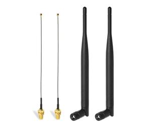 Bingfu Antenne WiFi 6 dBi RP-SMA pour Carte Réseau PCI PCIE sans Fil Intel | Câble Micro Coaxiale 15 cm, Bi-bande 2.4GHz 5GHz, pour ESP32-CAM, Carte Mere, PC Laptop , Routeur, Module, Modélisme