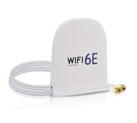 Bingfu Antenne WiFi 6E Tri-Band 2,4 GHz 5 GHz 6 GHz, 8 dBi Antenne MIMO avec Base Magnétique, Câble de 2 m, Connecteur RP-SMA pour Routeurs WiFi, Maisons Intelligentes, Bureaux, Blanc