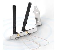 Bingfu Antenne WiFi 8 dBi + Câble Micro Coassiale 25 cm + Cache Slot PCI | Bi-Bande 2.4GHz 5.8GHz, RP-SMA, pour Carte Réseau PCI PCIE Sans Fil Intel, Carte Mere, Motherboard, Routeur WiFi, Laptop PC