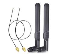 Bingfu Antenne WiFi 8 dBi RP-SMA Mâle 2.4GHz 5GHz Bi-Bande, Câble 25cm de Presa Micro Coassiale 0. 25mm pour Carte Réseau M.2 NGFF Routeur WiFi Caméra IP Sécurité Adaptateur USB