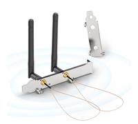 Bingfu Antenne WiFi Bi-Bande 2,4 GHz 5,8 GHz 3dBi MIMO RP-SMA Mâle + Câble 20cm de Prise Micro Coaxiale 0.3mm + Cache-Slots PCI pour Carte Réseau sans Fil Mini PCI Express PCIE Routeur WiFi Laptop PC