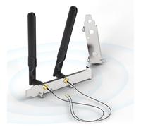 Bingfu Antenne WiFi Bi-Bande 2,4 GHz 5,8 GHz 8dBI RP-SMA Mâle + Câble 25cm de Presa Micro Coassiale 0.25mm + Cache-Slots PCI pour Carte Réseau sans Fil Intel M.2 NGFF Routeur WiFi Laptop PC