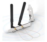 Bingfu Antenne WiFi Bi-Bande 2,4 GHz 5,8 GHz 8dBI RP-SMA Mâle + Câble de Prise Micro Coaxiale 0.3mm + Couvercle Emplacement PCI pour Carte Réseau sans Fil Mini PCI Express PCIE Routeur WiFi Laptop PC