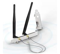 Bingfu Antenne WiFi Bi-Bande 2,4 GHz 5,8 GHz RP-SMA Mâle + Câble 25cm de Presa Micro Coassiale 0.25mm + Support Slot PCIe pour Carte Réseau sans Fil Intel M.2 NGFF Routeur WiFi Laptop PC
