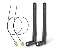 Bingfu Antenne WiFi Bi-Bande 2.4GHz 5GHz 3dBi RP-SMA Mâle, Câble 30cm de Presa Micro Coassiale 0.25mm pour ESP32 Intel Carte Réseau M.2 NGFF Routeur WiFi Caméra IP Sécurité Adaptateur USB