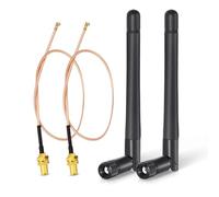 Bingfu Antenne WiFi Bi-Bande 2.4GHz 5GHz 5.8GHz 3dBi RP-SMA Mâle, Câble 30cm de Prise Micro Coaxiale 0.3mm pour ESP32-CAM Intel PCIE Carte Réseau Routeur WiFi Caméra IP Sécurité Adaptateur USB
