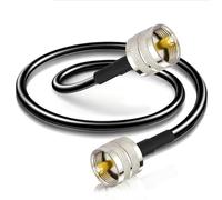 Bingfu Câble Rallonge Antenne CB 1 m UHF PL-259 Mâle a Mâle Faible Perte 50 Ohm Câble Coaxial RG58 pour Tosmeter Twayrdio CiBi Puissance SWR Mètre Amplificateur Linéaire Charge Fictive Radio Amateur