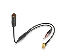 Bingfu Câble Séparateur Antenne Autoradio Dab FM Voiture 41.5 cm | Câble Splitter de DIN Femelle vers DIN Mâle & Adaptateur SMB, Convertisseur Antenne Dab Actif pour Radio Voiture