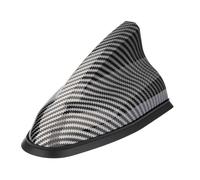 Bingfu Cache Antenne Nageoire Requin avec Motif Fibre de Carbone pour Radio AM/FM, Faible Résistance au Vent, Boîtier ABS Durable Antenne Remplacement avec Ruban Adhésif pour la Plupart des Voitures