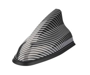 Bingfu Cache Antenne Nageoire Requin avec Motif Fibre de Carbone pour Radio AM/FM, Faible Résistance au Vent, Boîtier ABS Durable Antenne Remplacement avec Ruban Adhésif pour la Plupart des Voitures
