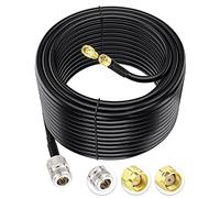 Bingfu Lora Câble d'antenne à très faible perte ALSR240 RF - N femelle vers RP-SMA mâle - avec adaptateur SMA mâle compatible avec Helium HNT Bobcat Miner SyncroBit Gateway Sensecap Hotspot antennes 6,1 m