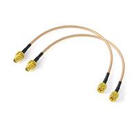 Bingfu Lot de 2 câbles coaxiaux SMA femelle vers SMA mâle RG316 30 cm Compatible avec routeur 4G LTE pour téléphone cellulaire amplificateur de signal SDR ADS-B Récepteur radio Ham