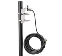 Bingfu Support de Montage d'antenne en Acier Inoxydable avec Boulons en U, Trou de 16 mm, Câble Coaxial RG58 UHF PL259 vers SO239 5 m pour Radios Mobiles et Amateurs