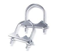 Bingfu Support Fixe de Montage d'antenne Collier de Serrage en U Anti-Corrosion (2 Pièces) pour Extérieure Antenne Starlink/Lora/Mineur Helium/WiFi / 4G LTE/Radioamateur/TV
