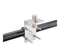 Bingfu Support Mât Antenne Boulons en U + Adaptateur de UHF SO239 à SO239 | Fixation en Acier Inoxydable, Trou de 16 mm, pour Radio CB CiBi / VHF UHF / Mobile / Amateur