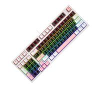 BINGGA Clavier de jeu mécanique filaire rétroéclairé à DEL portable 96 touches remplaçables à chaud pour bureau de jeu