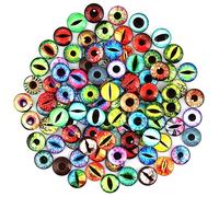 Binggunyo 100 Pièces Cabochons en Verre Kaléidoscope, Cabochons Ronds en Verre Mosaïque, Decoration Cabochon Rond pour Bijoux et Décoration (25mm)
