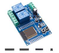 Binghe ESP 2 Canaux Relais Modul, ESP-32-WROOM Relais cartes de développement avec 4 MB Octet Flash Double-Wifi DC5-60V pour L'apprentissage du Développement Secondaire（LC-Relay-ESP-32-2R-D5）